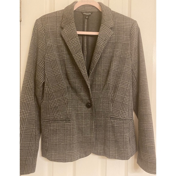 George Jackets & Blazers - George Black and Grey Herringbone knit blazer size 14. Like NEW!